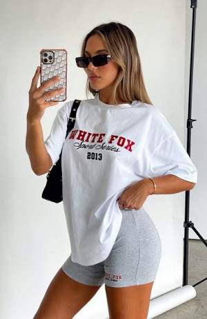 White Fox Boutique A Power Move Oversized T-shirt White | USA-42751LYKI