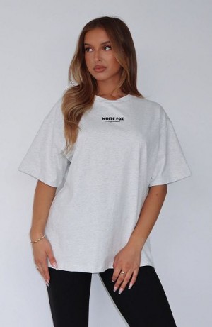 White Fox Boutique All I've Got Oversized T-shirt Grey | USA-75014FMET