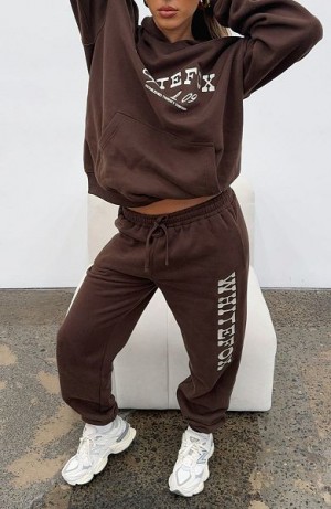 White Fox Boutique Capsule 9 Catch A Vibe Sweatpants Brown | USA-43527CHSI