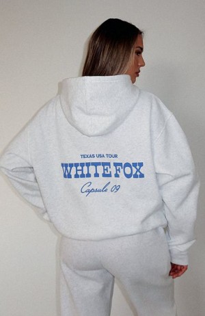 White Fox Boutique Capsule 9 Western Classic Oversized Hoodie Grey | USA-41630NJXF