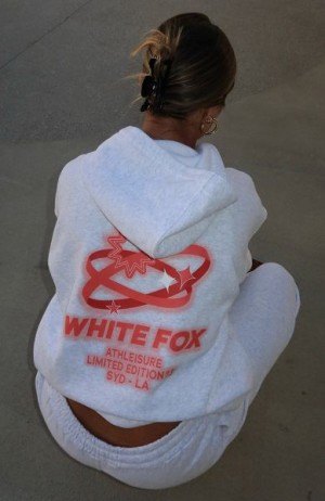 White Fox Boutique Creating Art Oversized Hoodie Grey | USA-69417CKJD