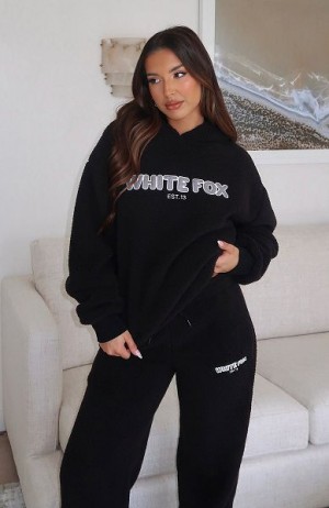 White Fox Boutique Don't Lose Me Oversized Hoodie Black | USA-63570RCQU