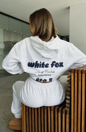 White Fox Boutique Era 8 Oversized Hoodie White / Blue | USA-42806UXEA