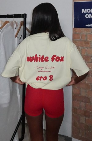 White Fox Boutique Era 8 Oversized T-shirt Pink Cream | USA-41857EZXI