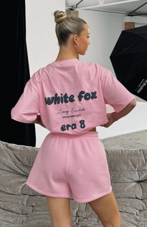 White Fox Boutique Era 8 Oversized T-shirt Pink / Black | USA-62708NUXW