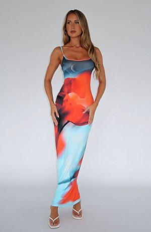 White Fox Boutique Feeling The Heat Maxi Dress Royal Blue | USA-03179IANS