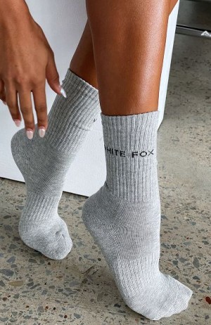 White Fox Boutique Good To Go Socks Grey | USA-73641DFLW