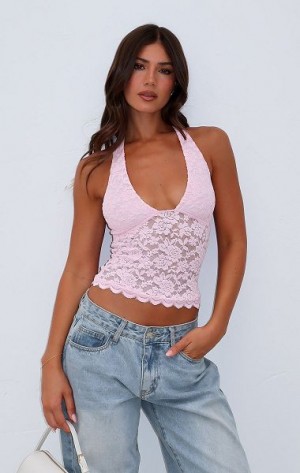 White Fox Boutique Had Enough Halter Tops Pink | USA-31568XCBE