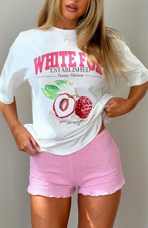 White Fox Boutique Hand Picked Oversized T-shirt White | USA-98235LJPO