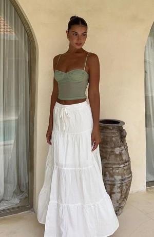 White Fox Boutique In That Moment Maxi Skirts White | USA-97415QSMX