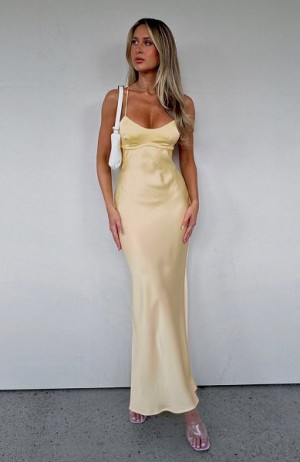 White Fox Boutique It's Not The Same Maxi Dress Lemon | USA-54710WDCN