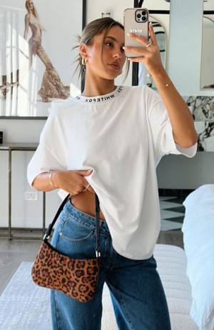 White Fox Boutique Just Be Free Oversized T-shirt White | USA-63207DEQJ