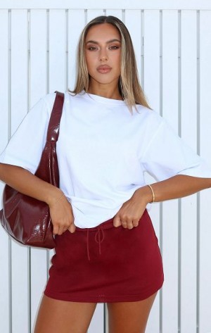 White Fox Boutique Just Be Honest Mini Skirts Burgundy | USA-56139ASCH