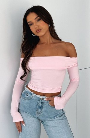 White Fox Boutique Keep Saying Sorry Long Sleeve Tops Pink | USA-68271HLEA