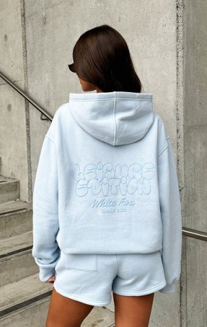 White Fox Boutique Leisure Edition Oversized Hoodie Blue | USA-43167ATGY