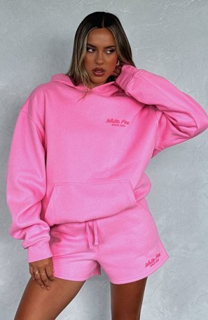 White Fox Boutique Leisure Edition Oversized Hoodie Pink | USA-15048HTDE