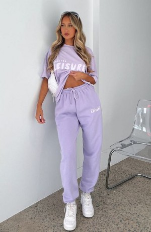 White Fox Boutique Leisure Series Sweatpants Lavender | USA-90852RCIX