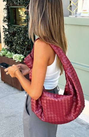 White Fox Boutique Lexi Shoulder Bags Burgundy | USA-12804VDZB