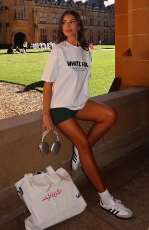 White Fox Boutique Looking For More Oversized T-shirt White | USA-52410IMHK