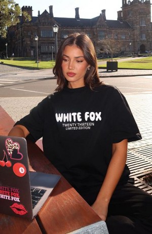 White Fox Boutique Looking For More Oversized T-shirt Black | USA-52190UJLK