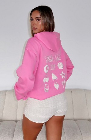 White Fox Boutique Lucky Charms Oversized Hoodie Pink | USA-87529BUDZ