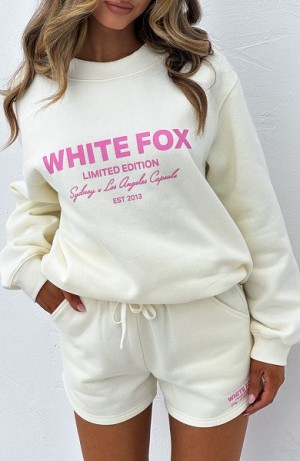 White Fox Boutique Manifest It Oversized Sweaters Cream | USA-68930JHEY