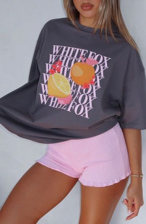 White Fox Boutique Oh So Sweet Oversized T-shirt Grey | USA-96243MEPG