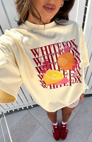 White Fox Boutique Oh So Sweet Oversized T-shirt Cream | USA-09721QLJH