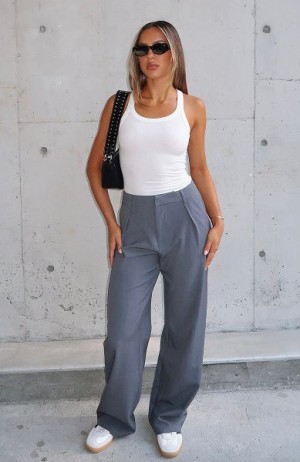 White Fox Boutique One For The Team Pants Grey | USA-82170HFBE