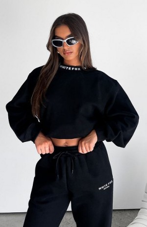 White Fox Boutique Put It On Repeat Oversized Sweaters Black | USA-89016SUKX