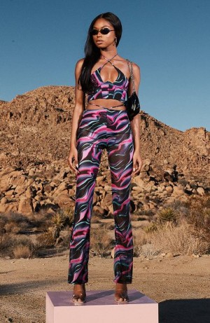 White Fox Boutique Rhythm Of The Night Pants Purple / Pink | USA-10827EPIS