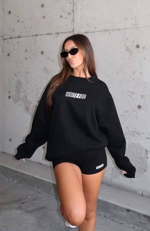 White Fox Boutique Run The World Oversized Sweaters Black | USA-42530NCVR