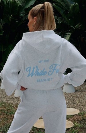 White Fox Boutique Season 7 Oversized Hoodie Grey / Blue | USA-32178RPVF