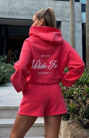 White Fox Boutique Season 7 Oversized Hoodie Pink / White | USA-52403ICQW