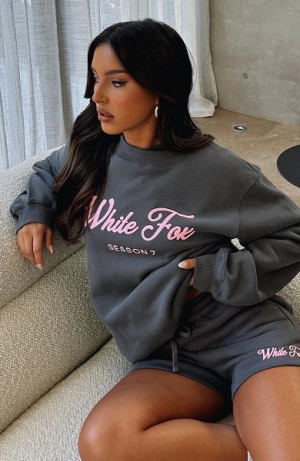 White Fox Boutique Season 7 Oversized Sweaters Grey / Pink | USA-70291DFJE