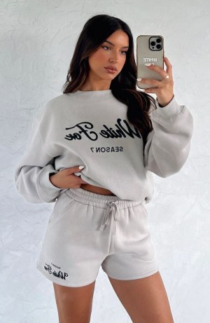 White Fox Boutique Season 7 Oversized Sweaters White / Black | USA-49287FKRS