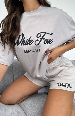 White Fox Boutique Season 7 Oversized T-shirt Grey / Black | USA-43169UOIA