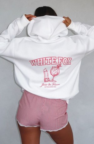 White Fox Boutique Small Joys Oversized Hoodie White | USA-42936ITPM