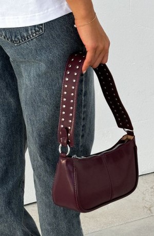 White Fox Boutique Sophia Shoulder Bags Burgundy | USA-65904VSMD