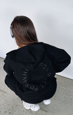 White Fox Boutique Stay Lifted Oversized Hoodie Black | USA-42978LKME