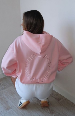 White Fox Boutique Stay Lifted Oversized Hoodie Pink / Gold | USA-85731CNSQ