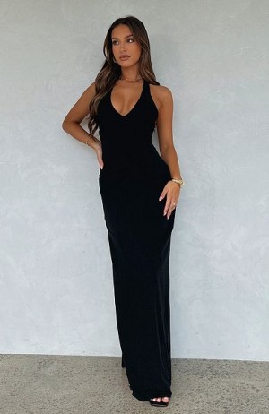 White Fox Boutique Sun Kissed Glow Maxi Dress Black | USA-90512MZOL