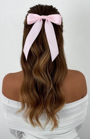 White Fox Boutique Sweet Serenity Bow Hair Accessories Pink | USA-19206UQXG