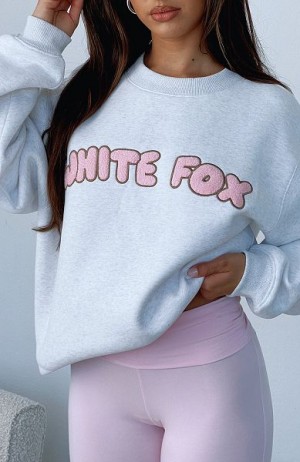 White Fox Boutique Sweet Treat Oversized Sweaters Grey | USA-52908YPRF