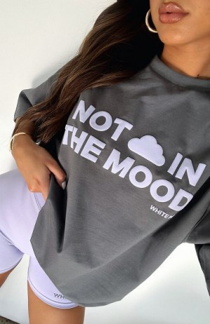 White Fox Boutique Take A Hint Oversized T-shirt Grey | USA-26801ZOBQ