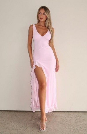 White Fox Boutique Tell Me Everything Maxi Dress Pink | USA-31785SJHE