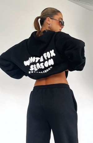 White Fox Boutique The Main Season Oversized Hoodie Black | USA-62149IKNH