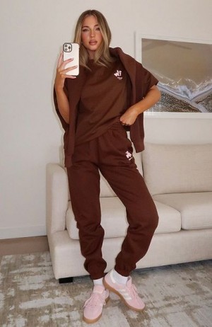 White Fox Boutique The New Standard Sweatpants Chocolate | USA-92045VGEW