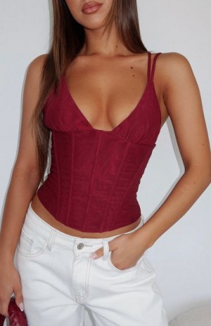 White Fox Boutique There's No Other Tank Top Burgundy | USA-02518LGUS