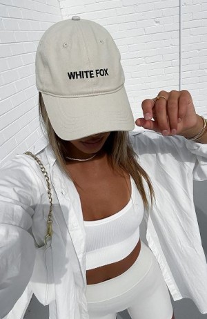 White Fox Boutique Time To Travel Caps Beige | USA-24169LCMF